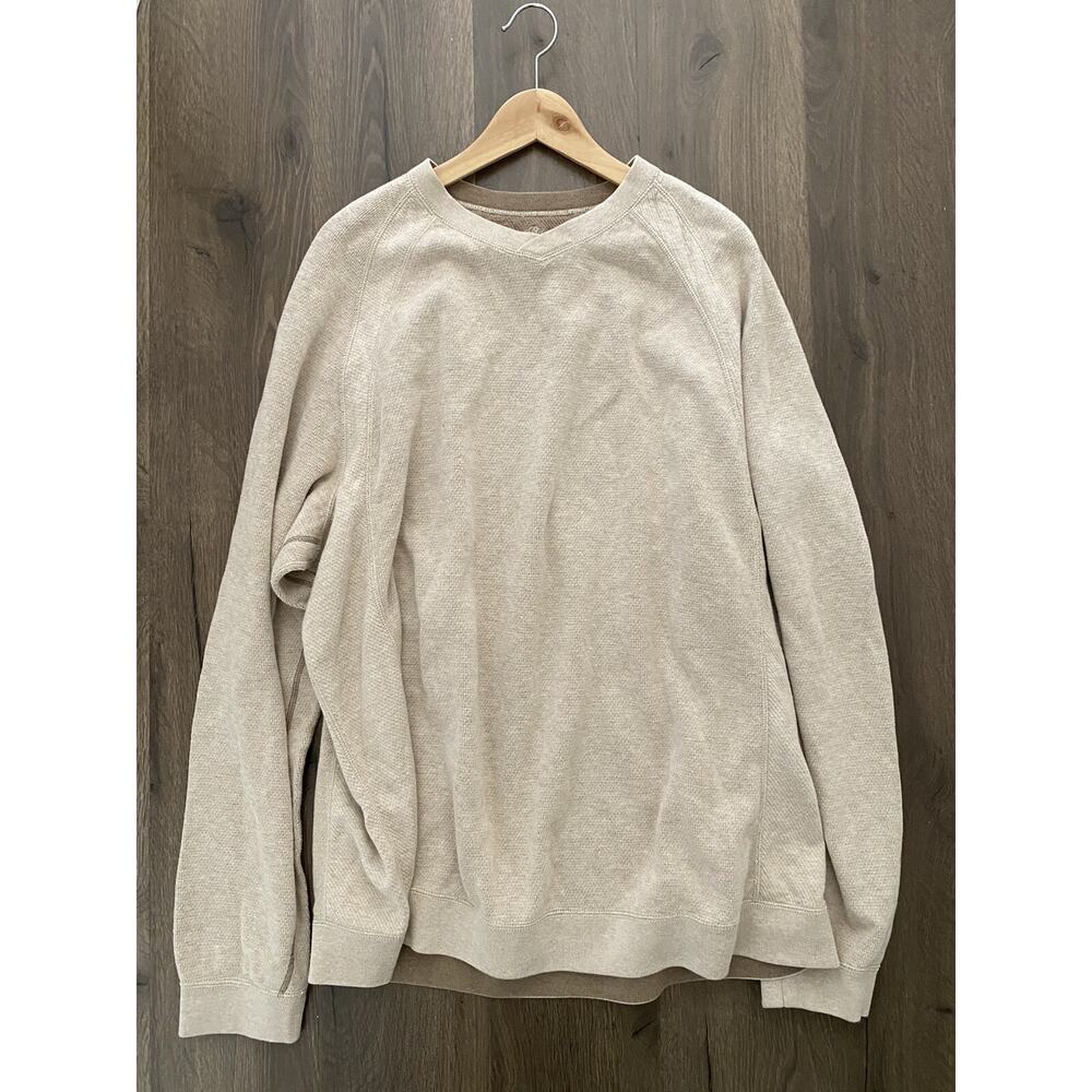 Tommy Bahama Sweater Adult SZ 1XB Taupe Pullover 100% Cotton Soft